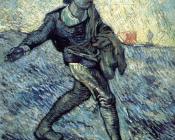 文森特 威廉 梵高 : 播种者(仿米勒作品)